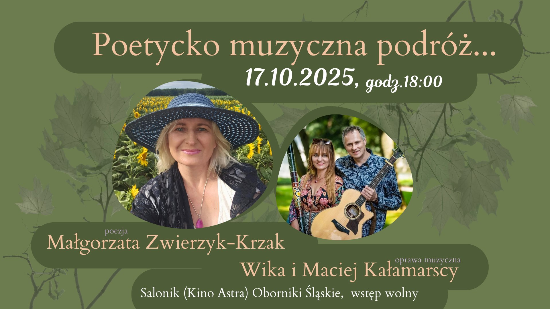 Wieczór poezji: „Poetycka muzyczna podróż…”