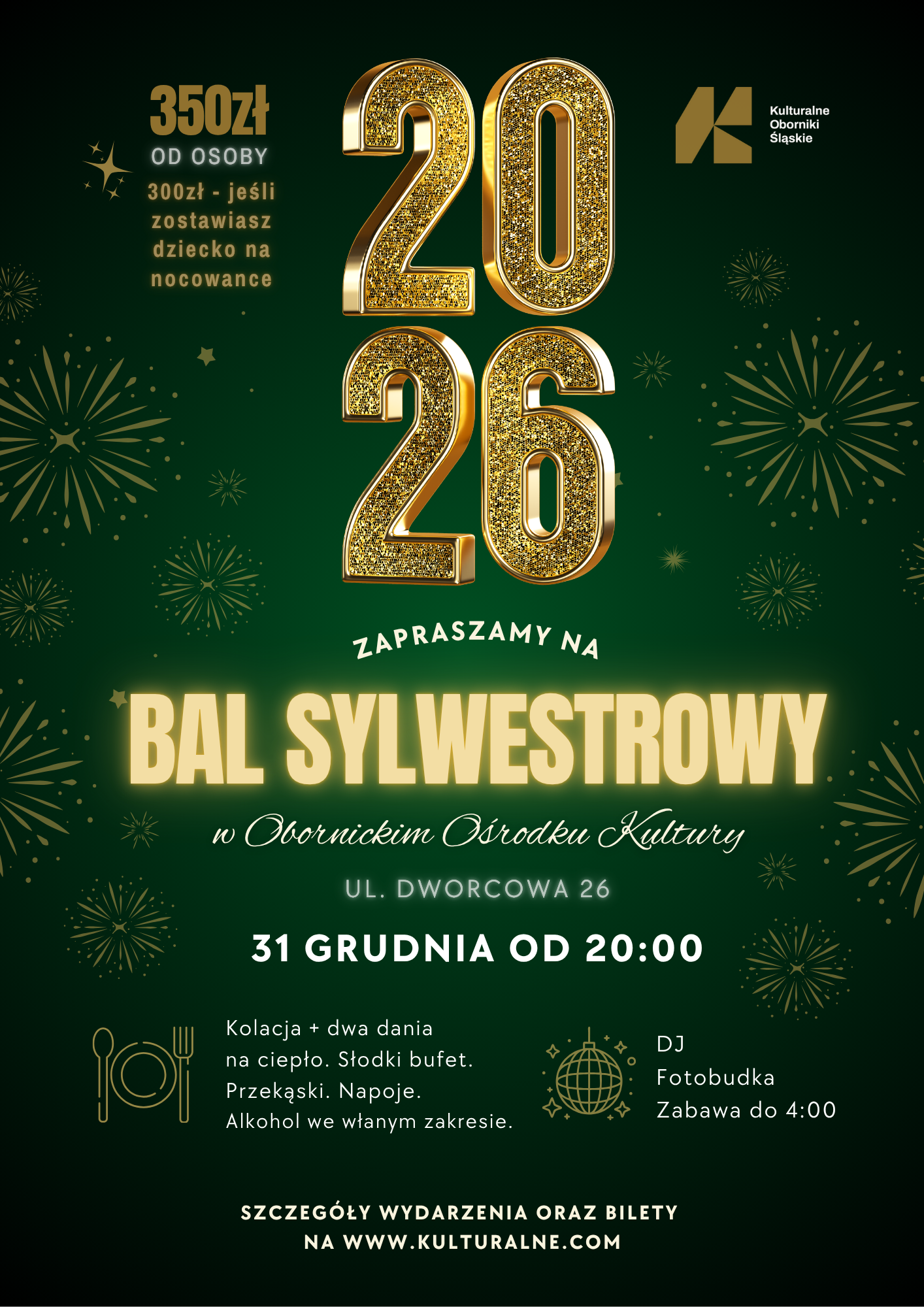 Bal Sylwestrowy w Obornickim Ośrodku Kultury