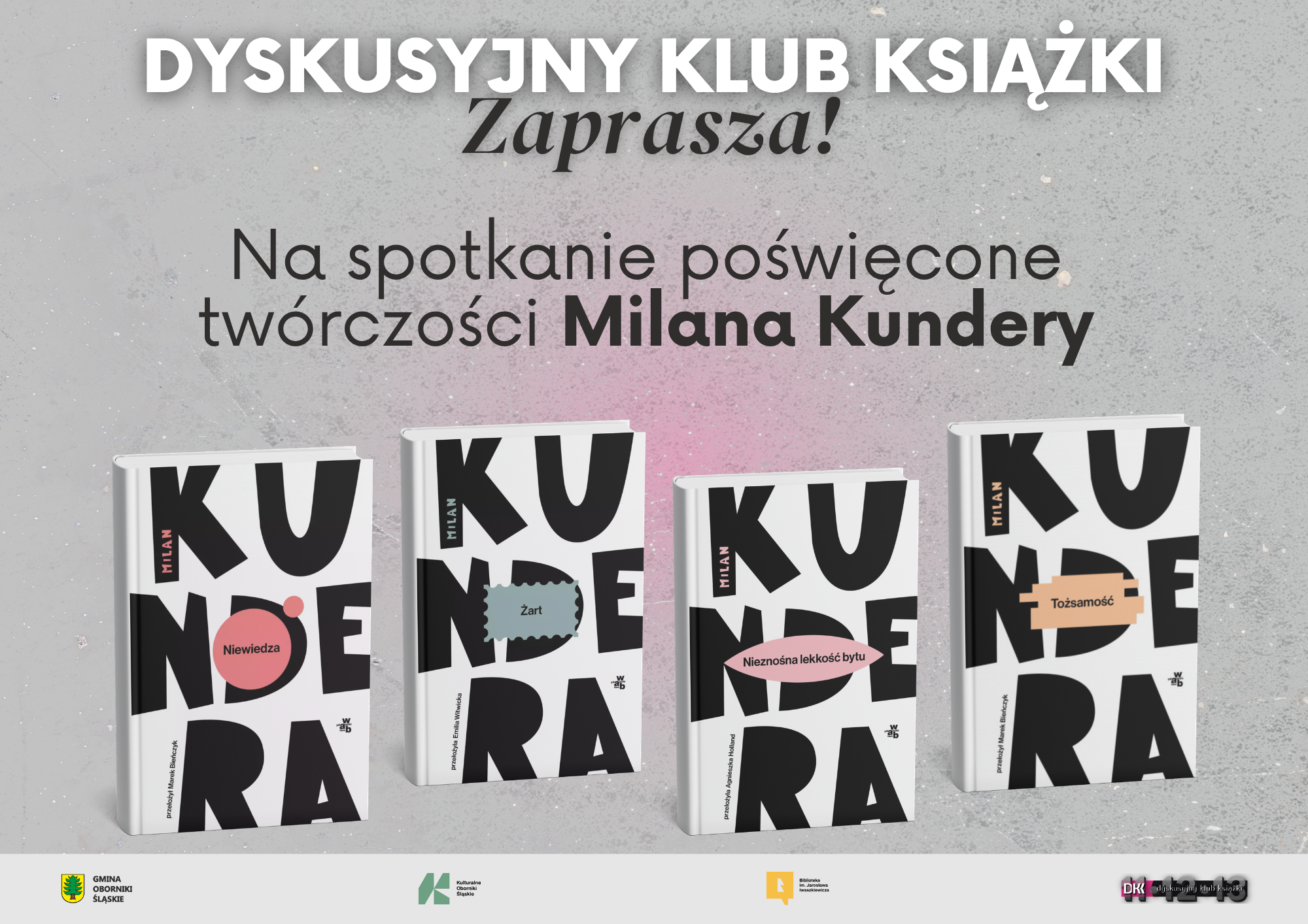 Dyskusyjny Klub Książki – twórczość Milana Kundery